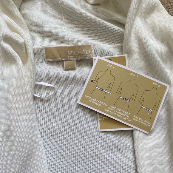 MK new with tags sleeveless cardigan with belt - Picture 2 of 3